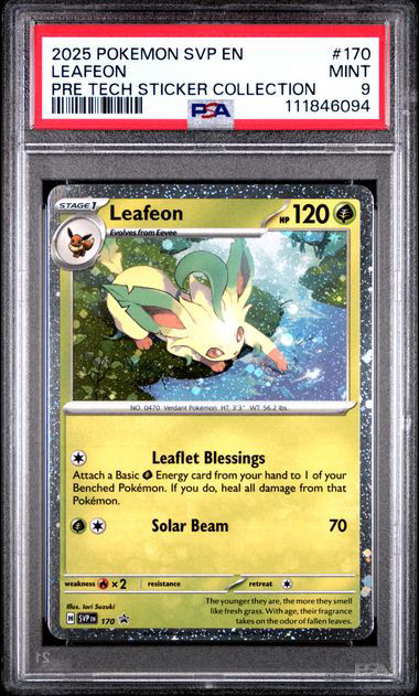 2025 POKEMON SVP EN-SV BLACK STAR PROMO #170 LEAFEON PRE TECH STICKER COLLECTION